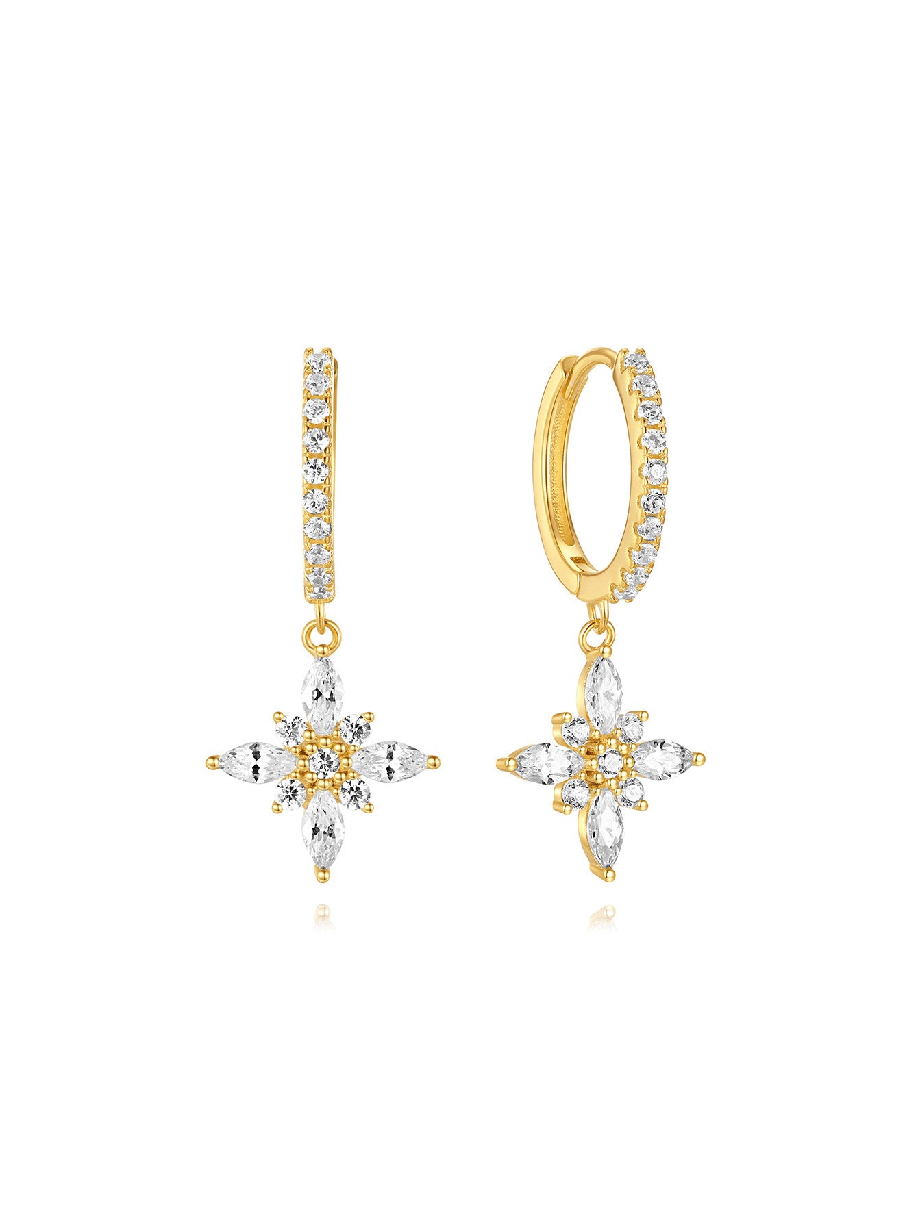 Olara Zircon Flower Trend Earrings-Olarajewelry