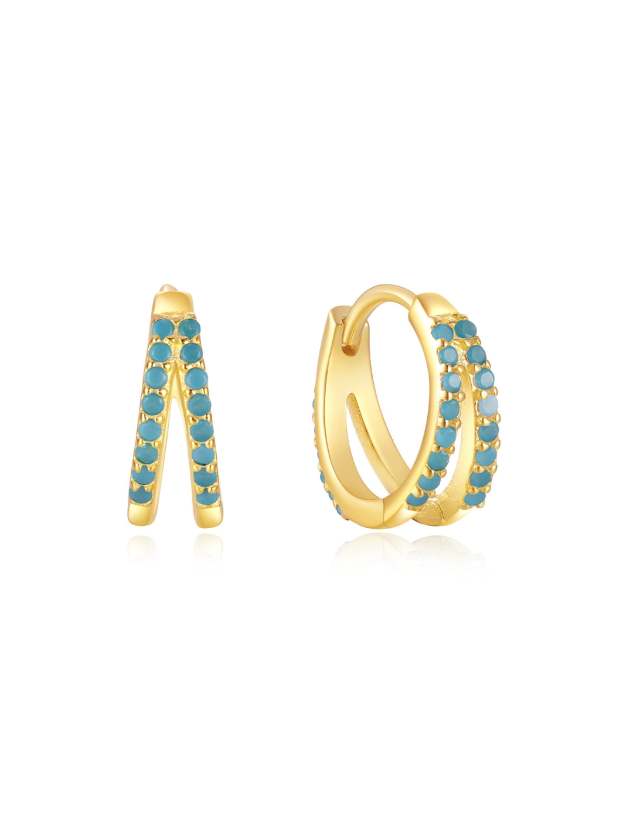 S925 Turquoise Versatile Earrings Stud Set-Olarajewelry