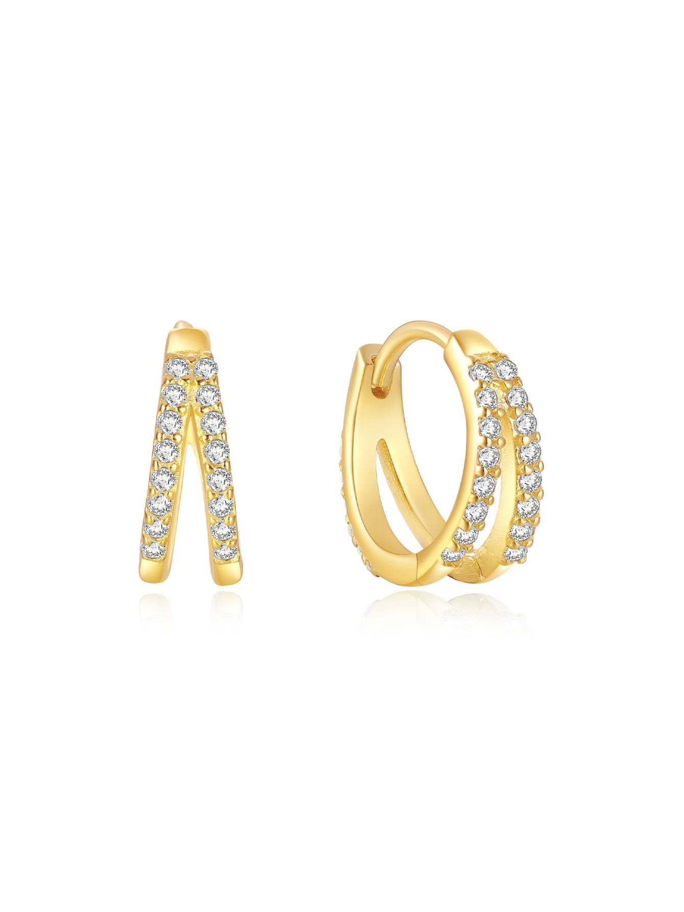 S925 Geometric Zirconia Elegant Earring Set-Olarajewelry