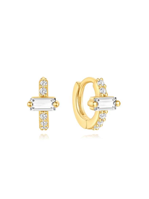 S925 Zirconia All-match Piercing Earrings-Olarajewelry