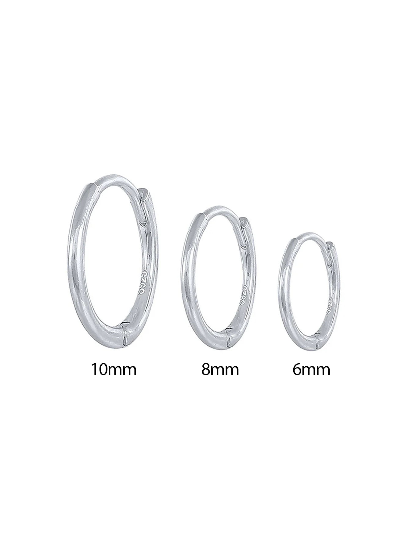 S925 Multi-Size Glossy Earrings 3-Piece Set-Olarajewelry