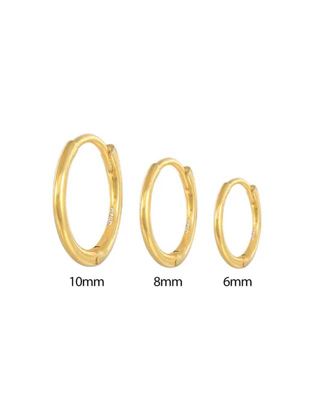 S925 Multi-Size Glossy Earrings 3-Piece Set-Olarajewelry