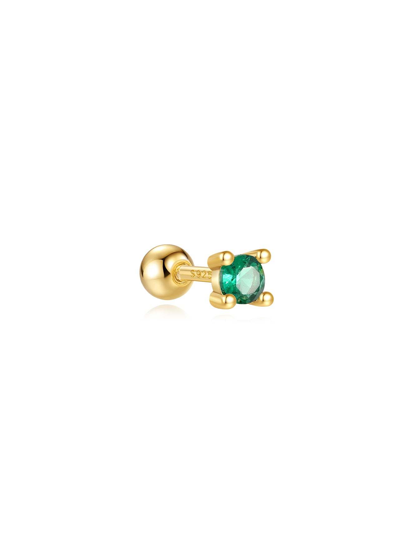 S925 Green Square & Round Drop Earring Set-Olarajewelry