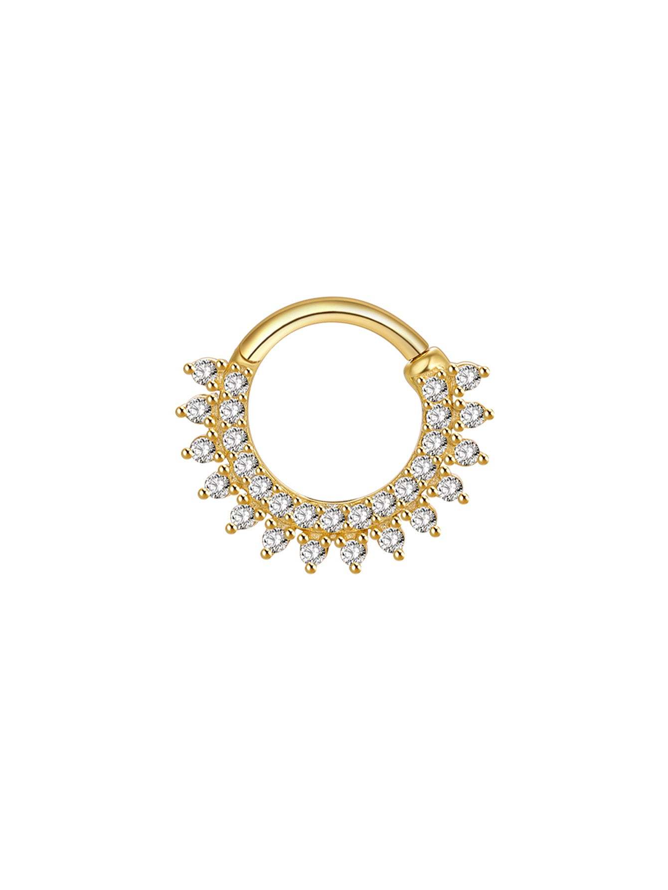 S925 Double Row Zircon Daith Jewelry & Septum-Olarajewelry