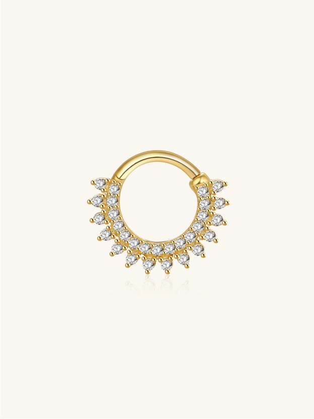 S925 Double Row Zircon Daith Jewelry & Septum-Olarajewelry