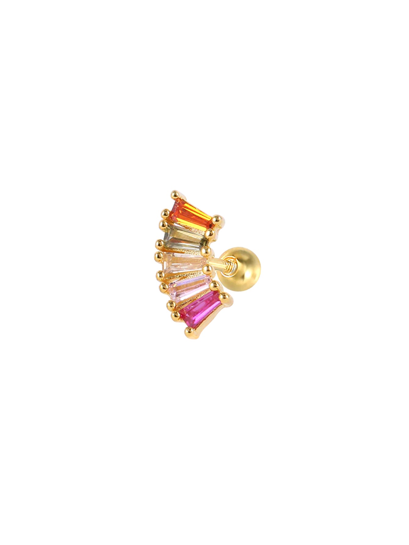 S925 Colorful Zircon Irregular Earrings Set-Olarajewelry
