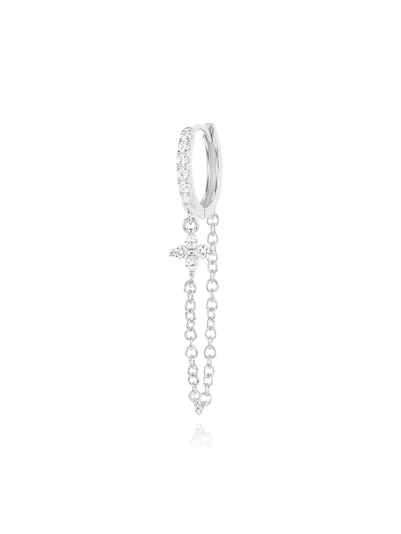 S925 4 Piece Chain Zircon Stud Hoop Earring Set Series-Olarajewelry