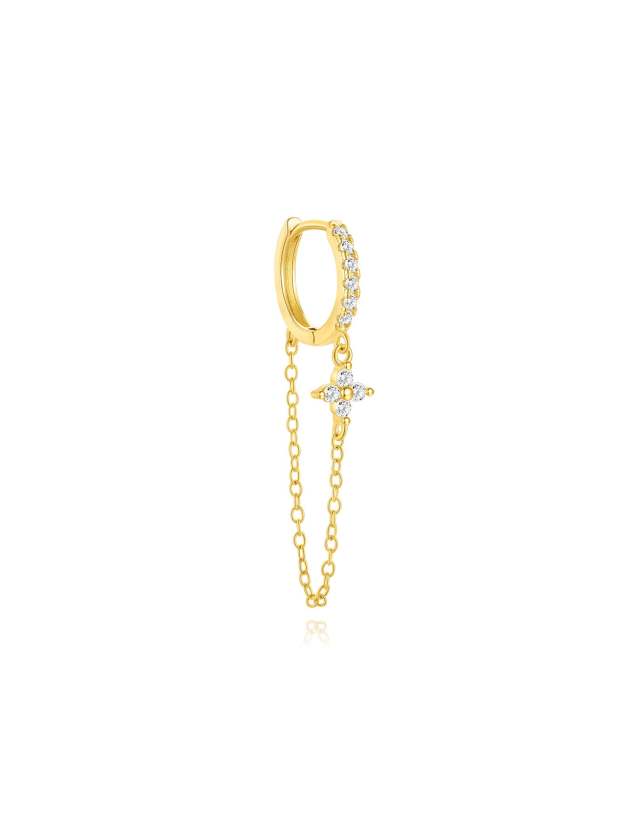 S925 4 Piece Chain Zircon Stud Hoop Earring Set Series-Olarajewelry