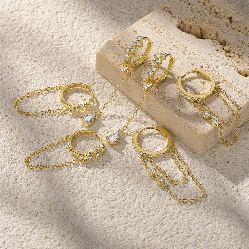 S925 Olara Blossom Chain Earring-Olarajewelry