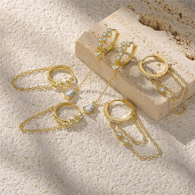 S925 Olara Blossom Chain Earring-Olarajewelry