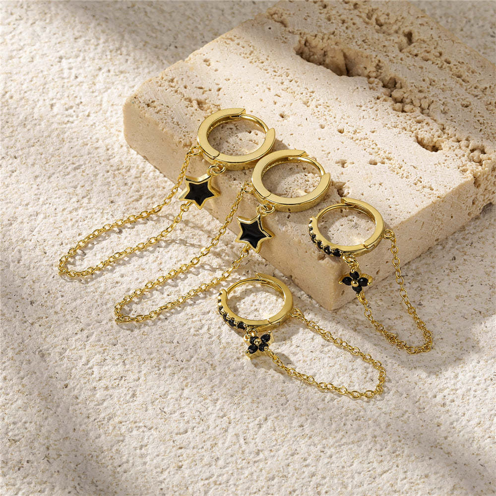 S925 Olara Blossom Chain Earring-Olarajewelry