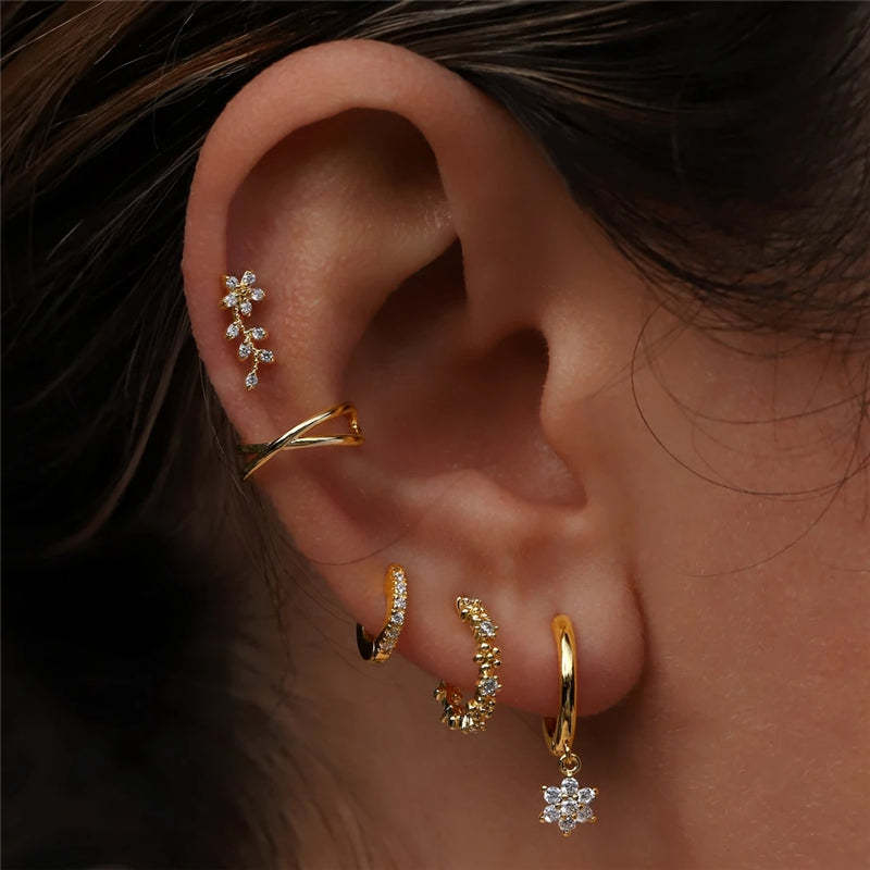 S925 Dainty Mini Flower Ear Piercing Stud-Olarajewelry