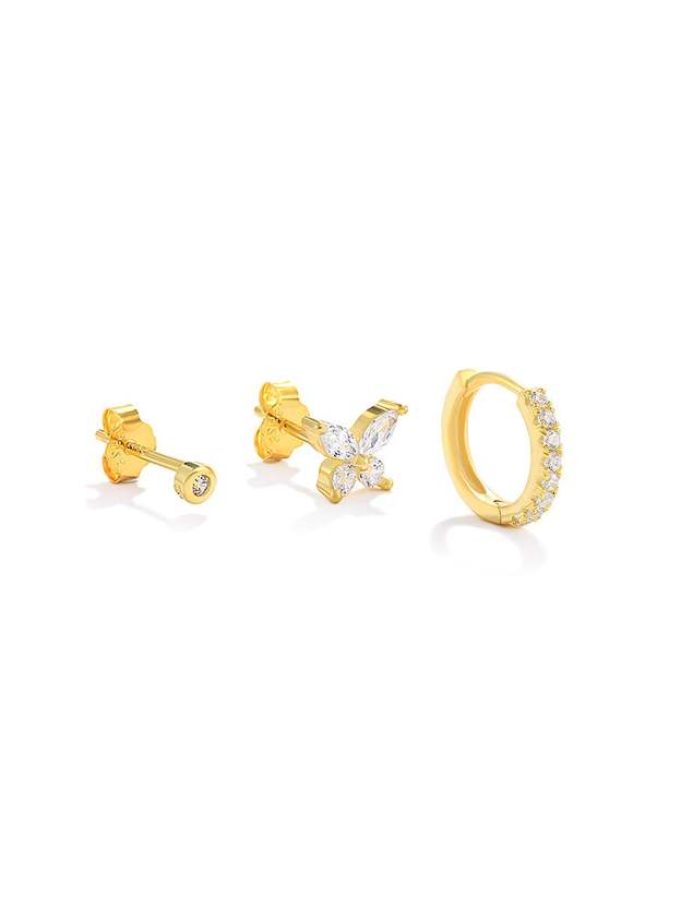 S925 Fashion Butterfly Tassel Earring Set-Olarajewelry