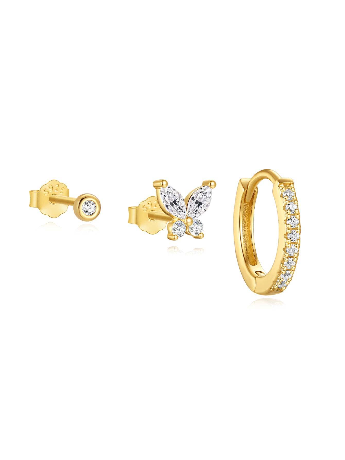 S925 Fashion Butterfly Tassel Earring Set-Olarajewelry
