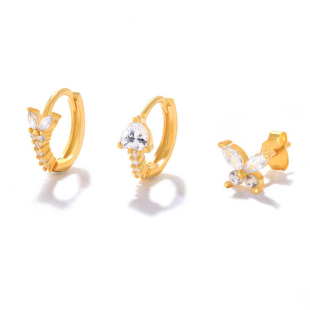 S925 Olara Butterfly Flower Earring Set-Olarajewelry