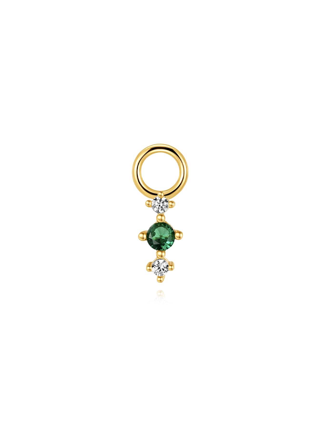 Olara Round GreenZircon Drop Earring Charms-Olarajewelry