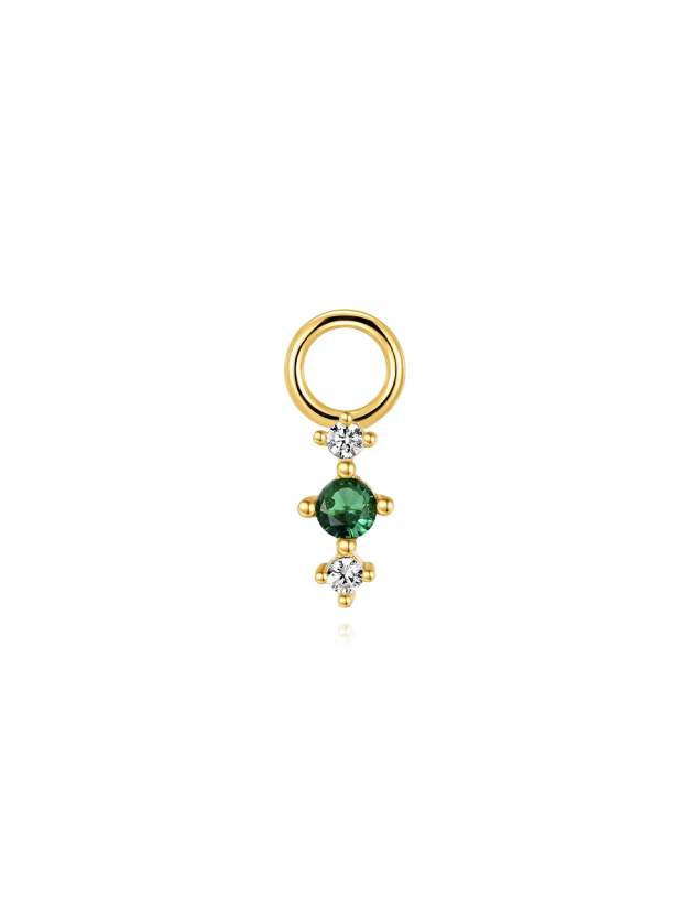 Olara Round GreenZircon Drop Earring Charms-Olarajewelry