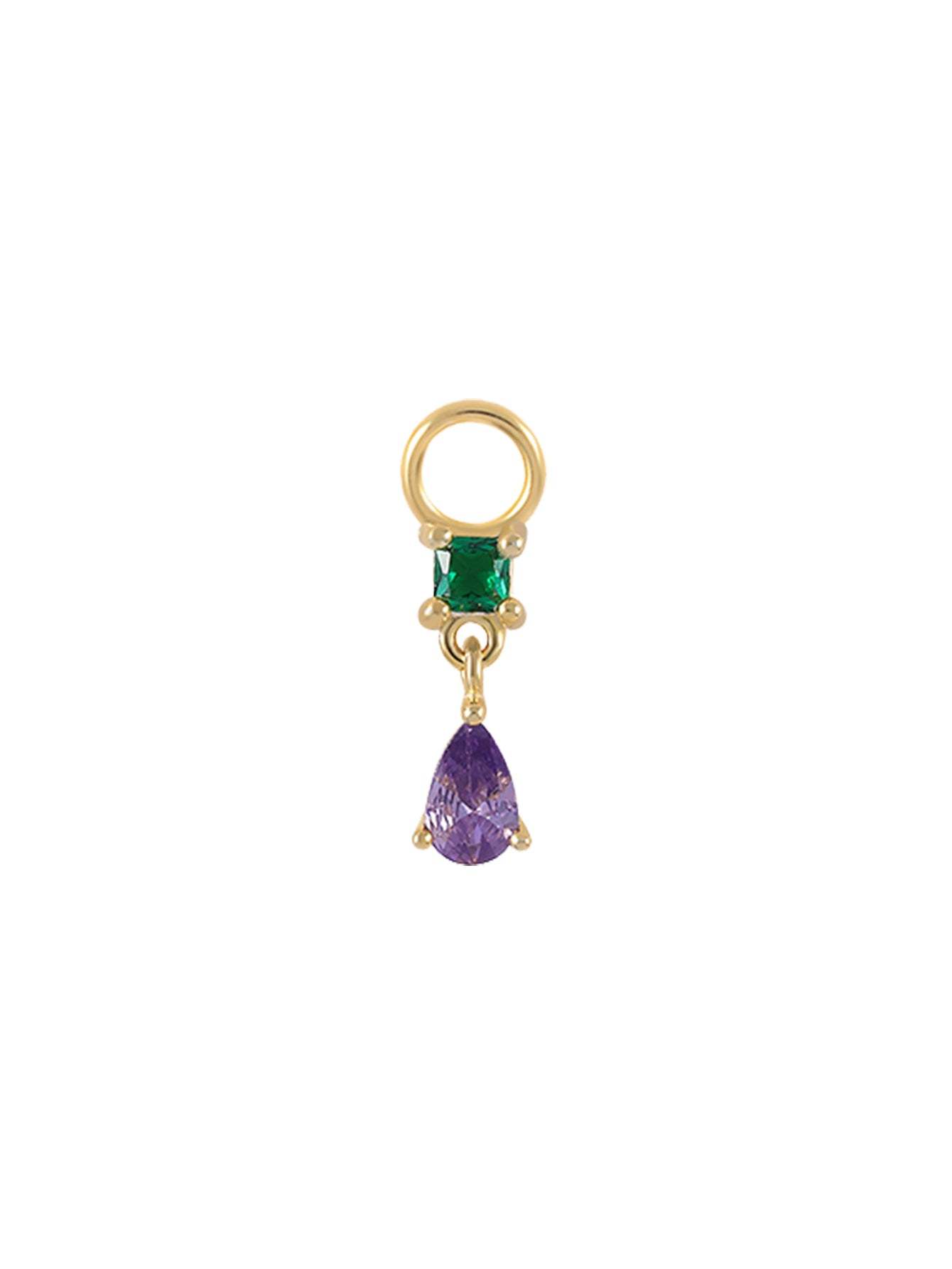 S925 Violet Oil Drop Earring Set-Olarajewelry