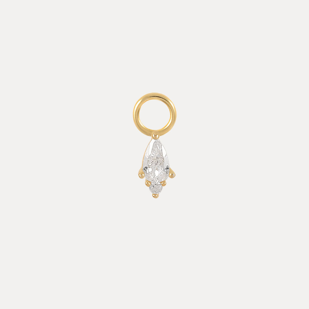 Olara Water Drop White Zircon Drop Earring Charms-Olarajewelry