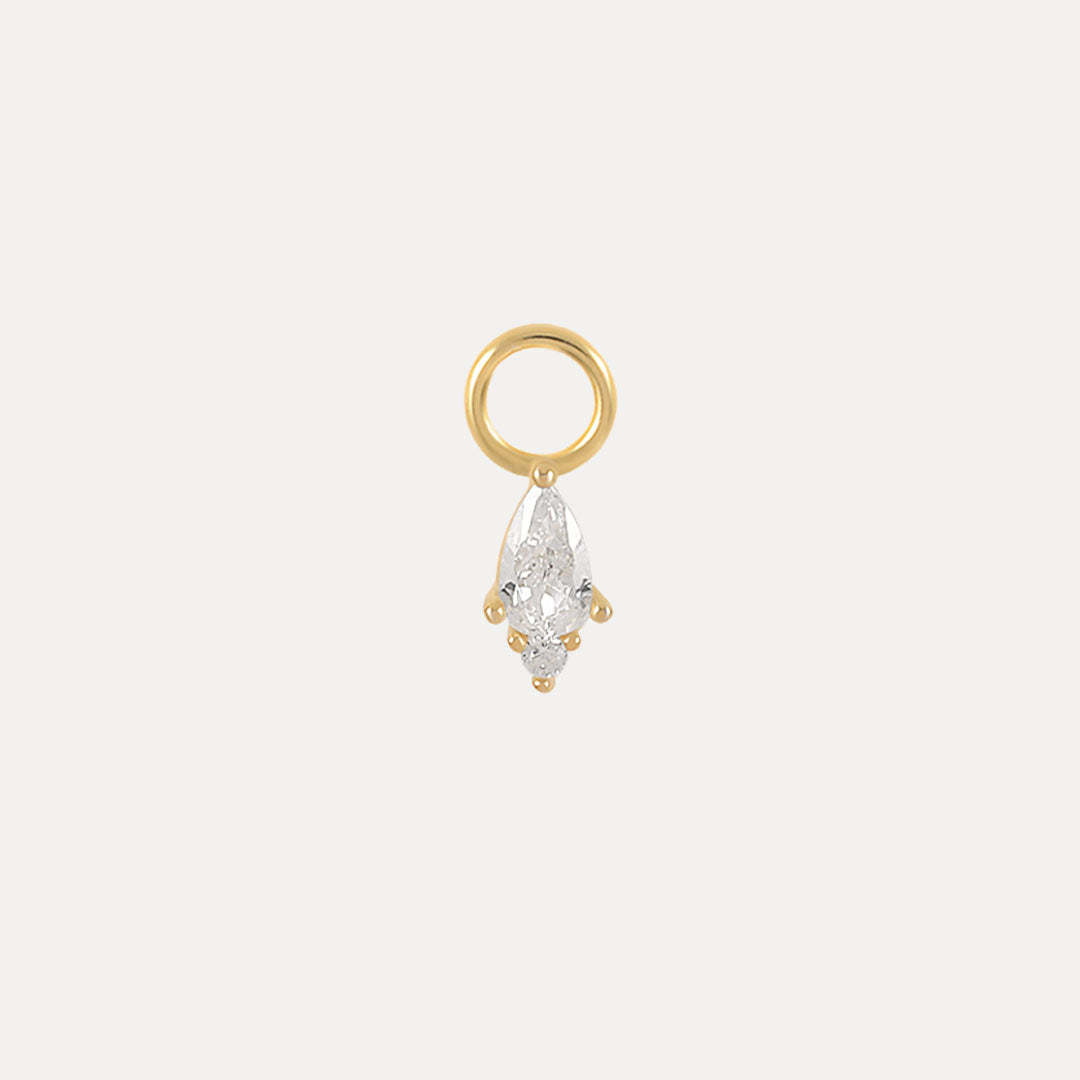 Olara Water Drop White Zircon Drop Earring Charms-Olarajewelry