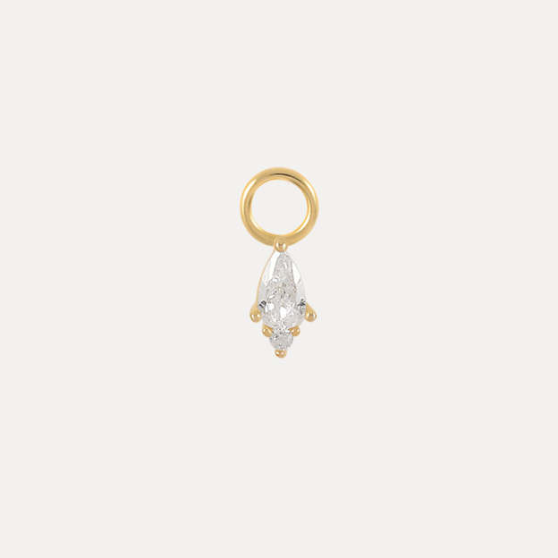 Olara Water Drop White Zircon Drop Earring Charms-Olarajewelry