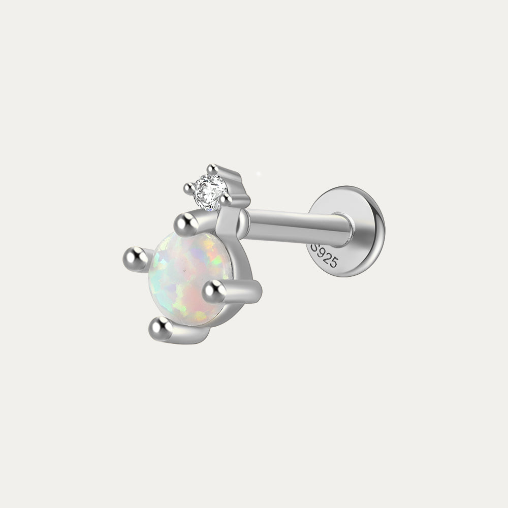 Opal Drop Threaded Ear Piercing Stud-Olarajewelry