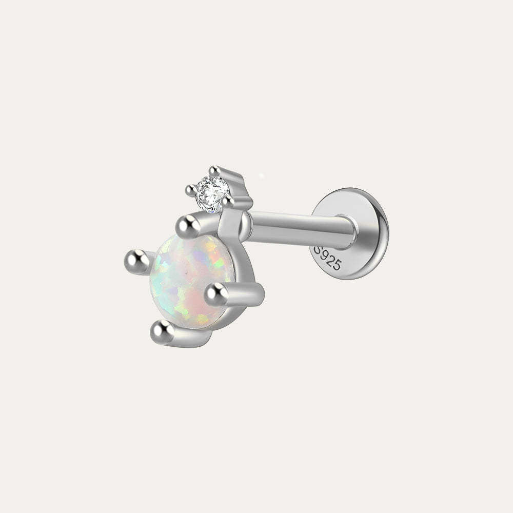 Opal Drop Threaded Ear Piercing Stud-Olarajewelry