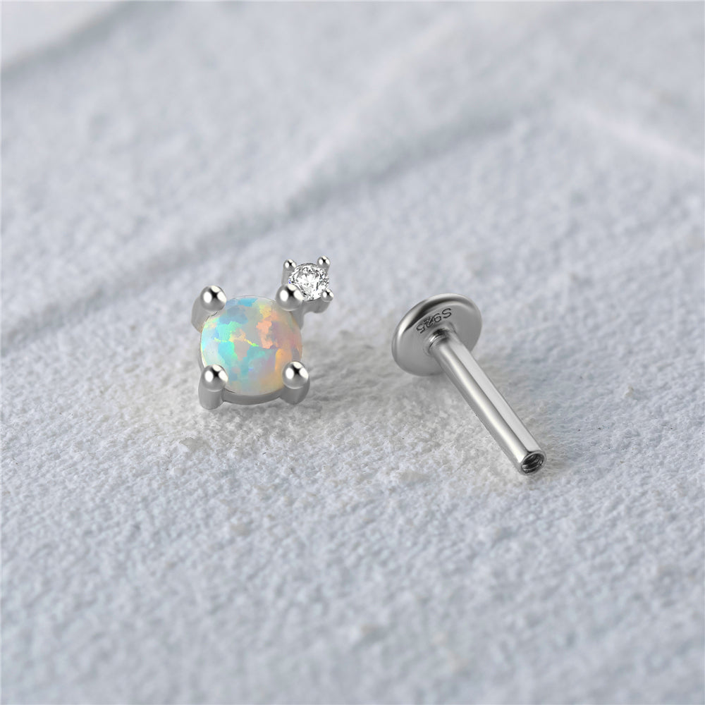 Opal Drop Threaded Ear Piercing Stud-Olarajewelry