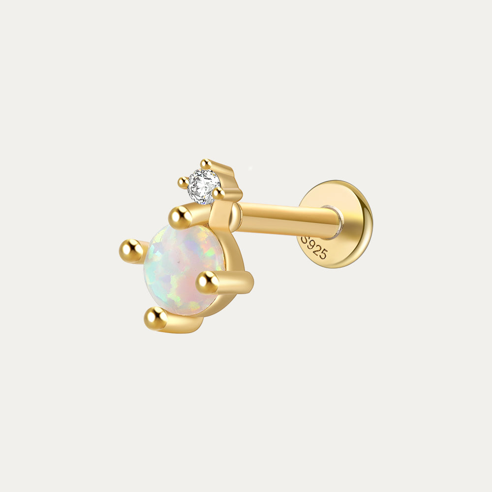 Opal Drop Threaded Ear Piercing Stud-Olarajewelry
