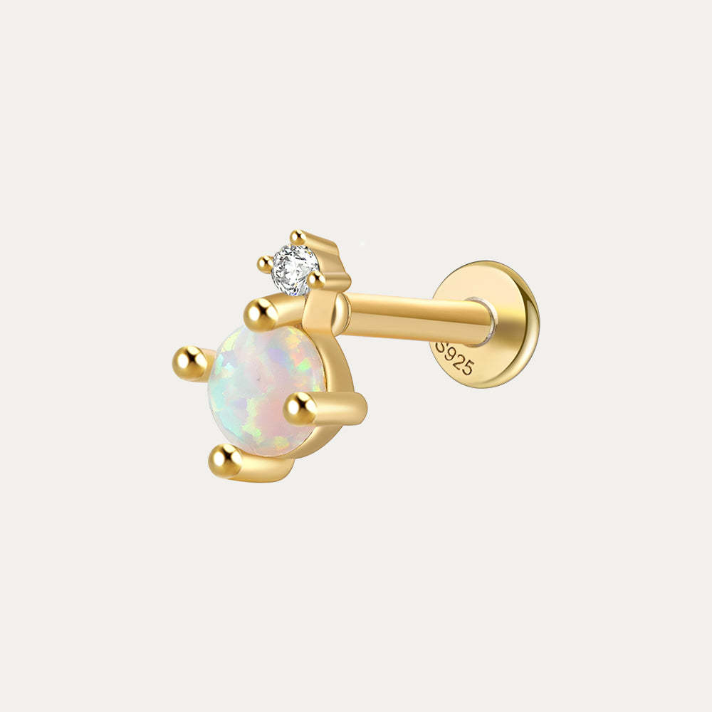 Opal Drop Threaded Ear Piercing Stud-Olarajewelry