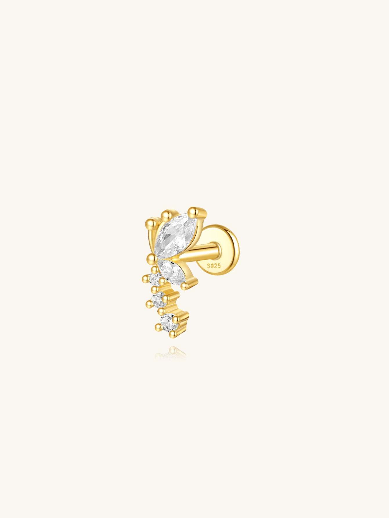 S925 Vibrant Butterfly Ear Piercing Stud-Olarajewelry