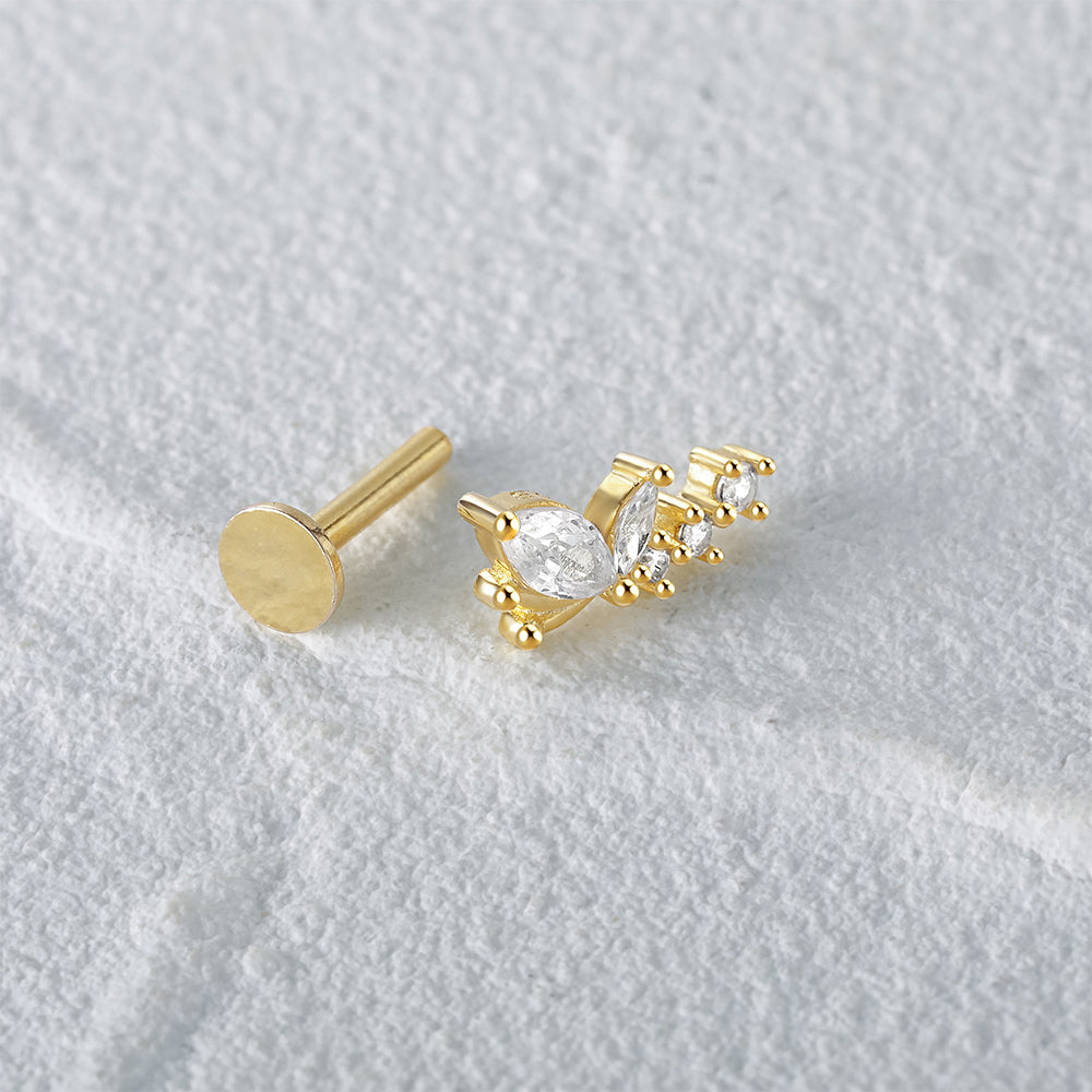 S925 Vibrant Butterfly Ear Piercing Stud-Olarajewelry