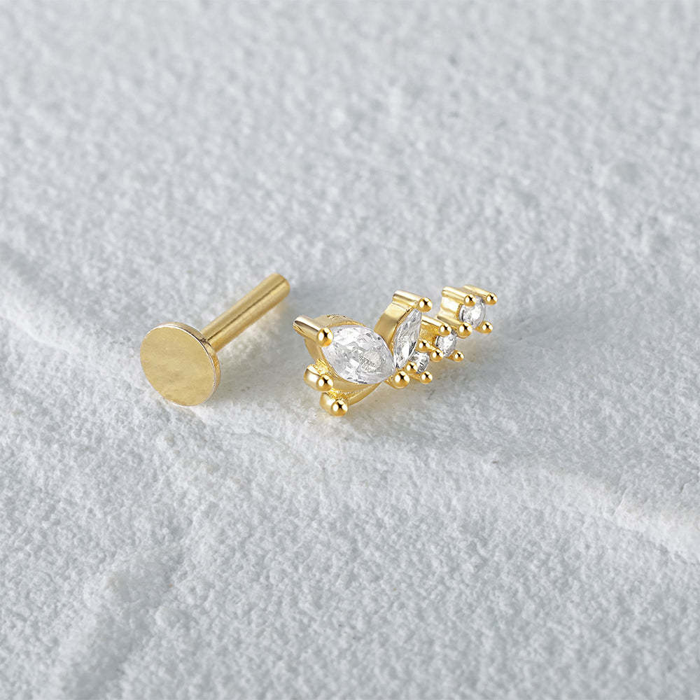 S925 Vibrant Butterfly Ear Piercing Stud-Olarajewelry