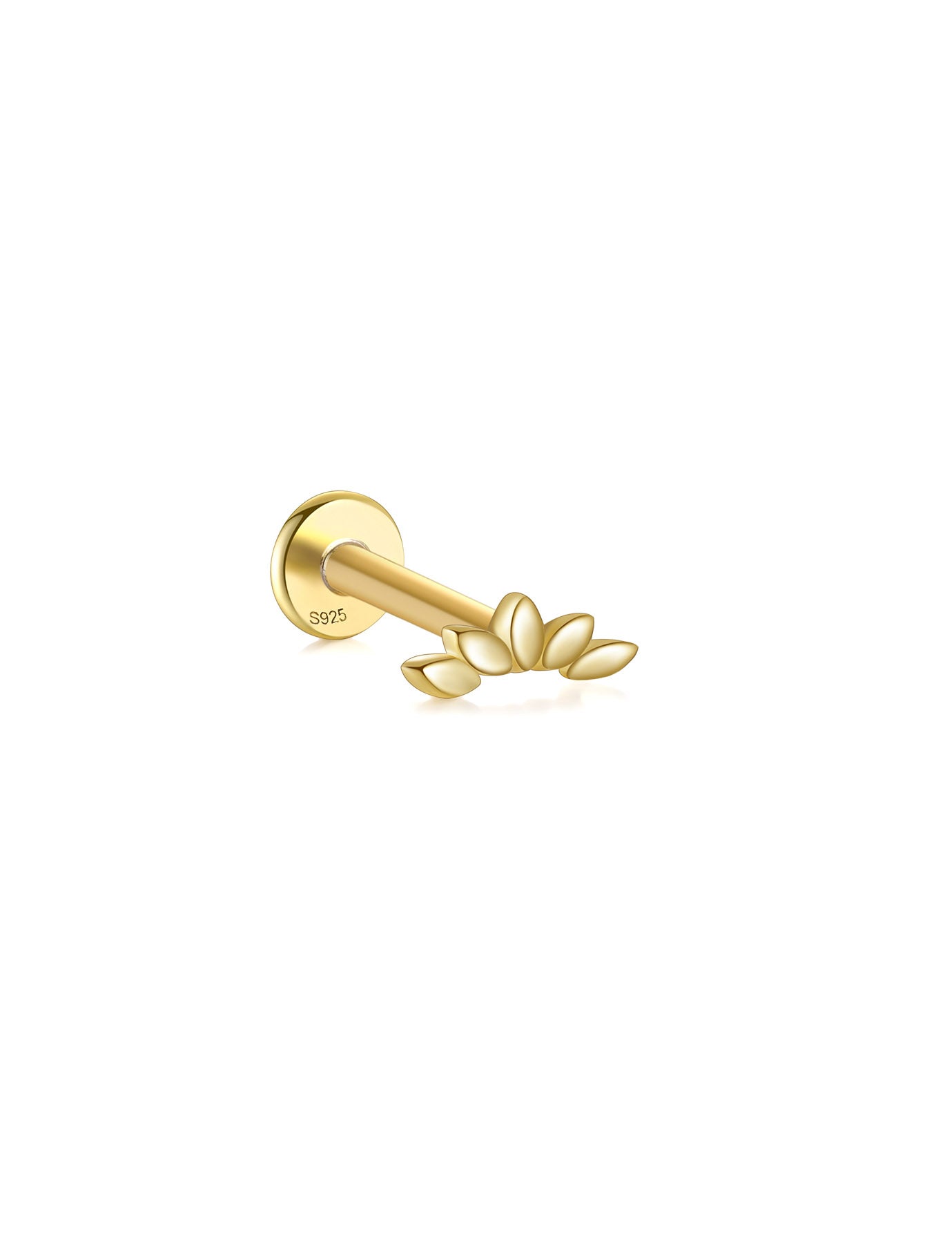 S925 Glossy Petals Ear Piercing Stud-Olarajewelry