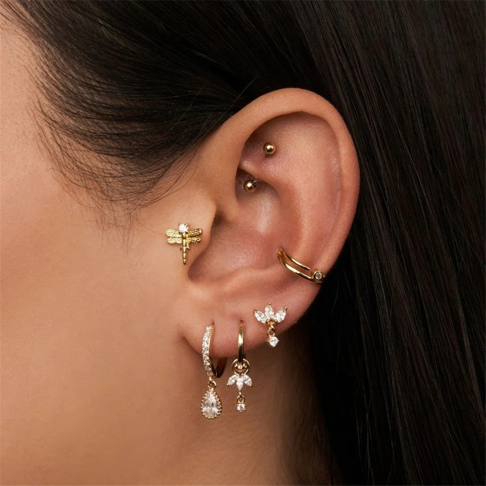 S925 Flower Zircon Pendant Drop Earring Women Anniversary Fine Jewelry-Olarajewelry
