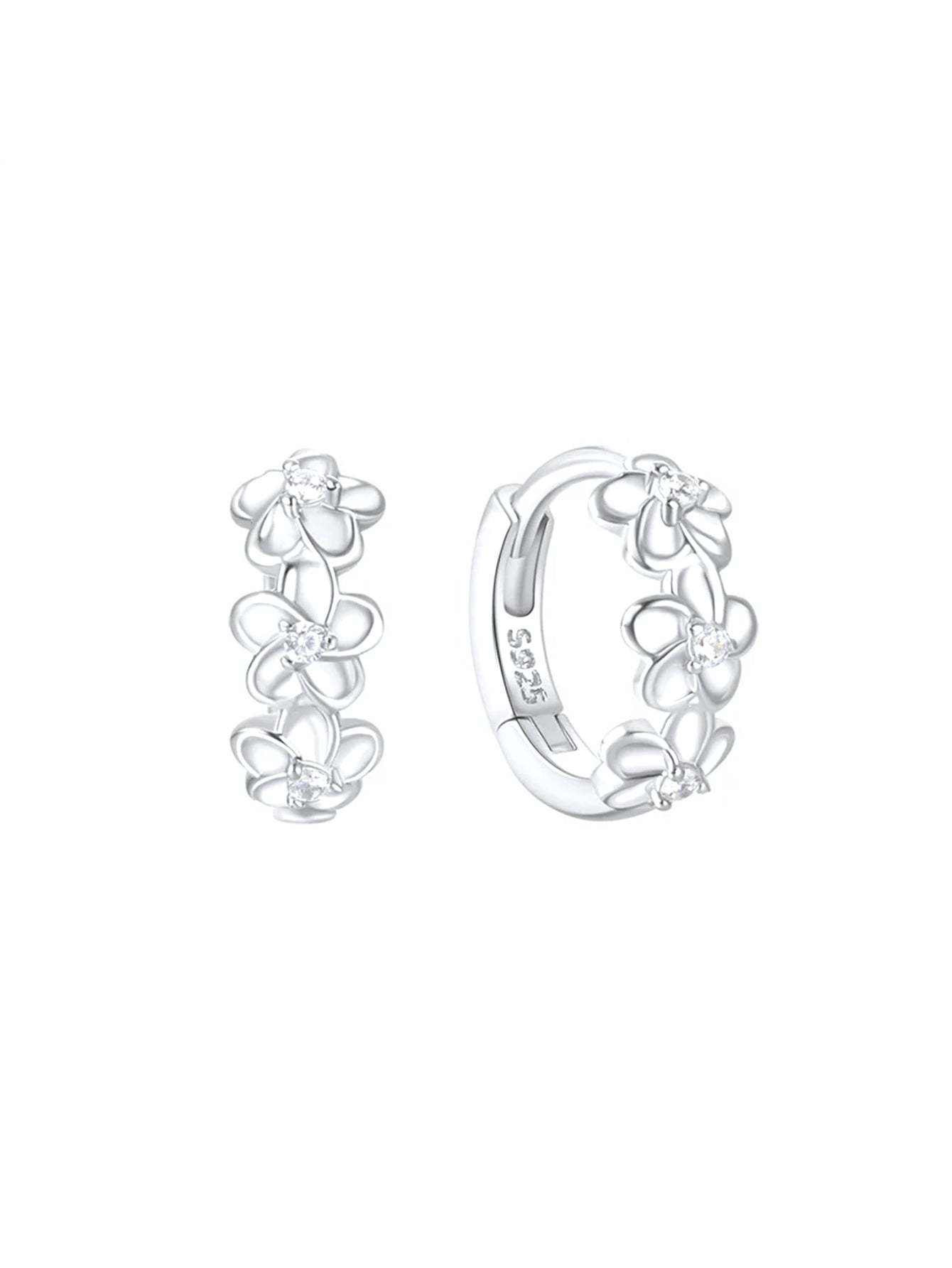 S925 Butterfly Leaf Zircon Earring Set-Olarajewelry