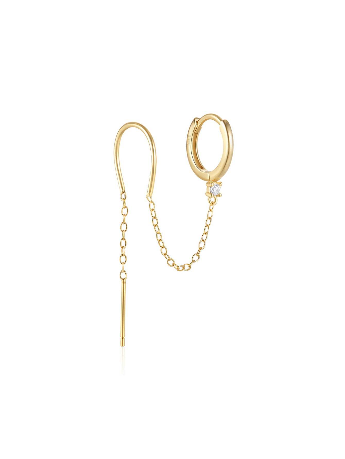 Olara S925 Tassel Zircon Classic Threader Earrings-Olarajewelry