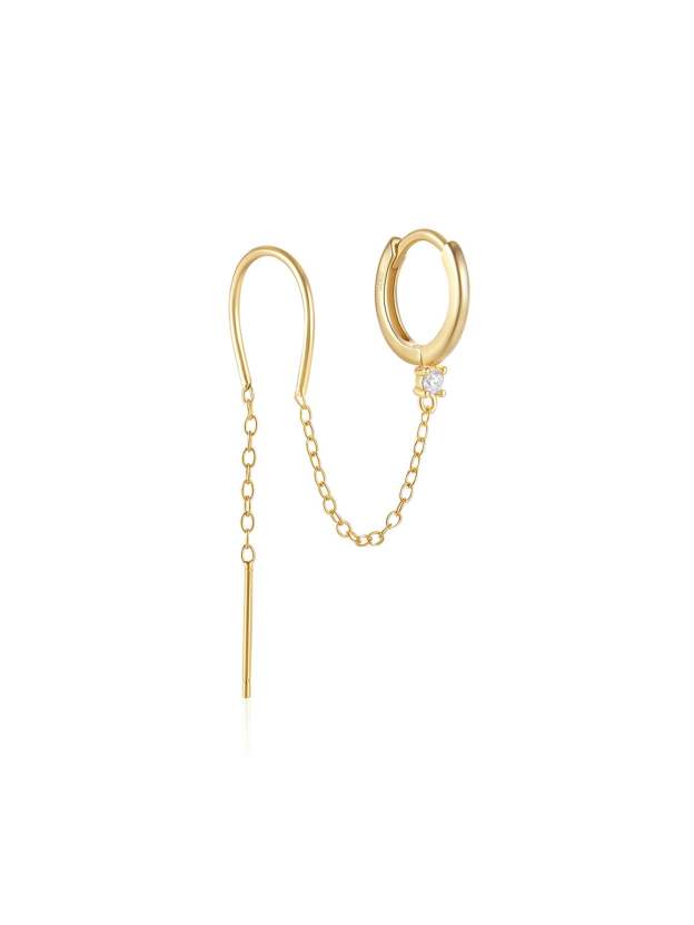 Olara S925 Tassel Zircon Classic Threader Earrings-Olarajewelry