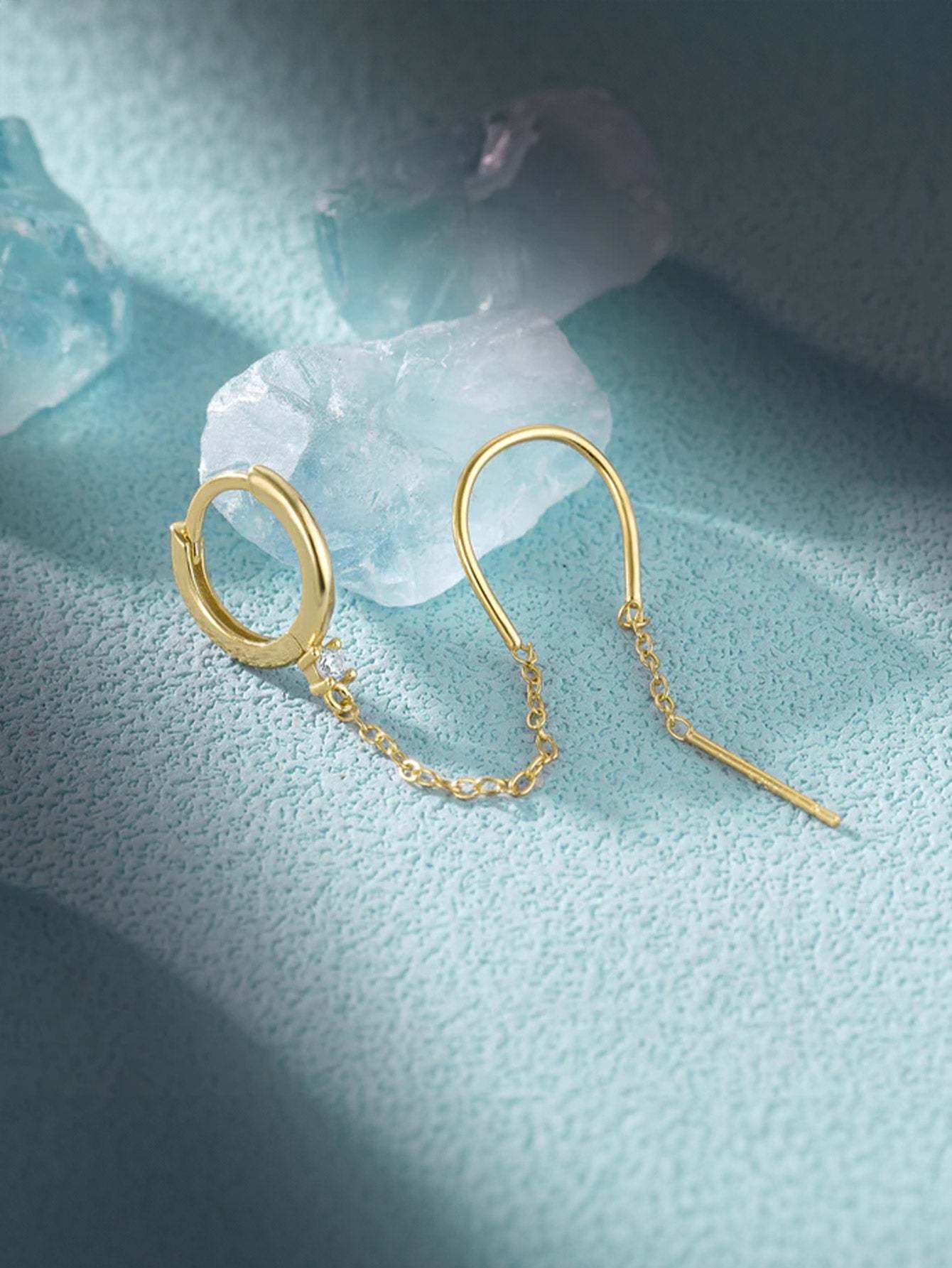 Olara S925 Tassel Zircon Classic Threader Earrings-Olarajewelry