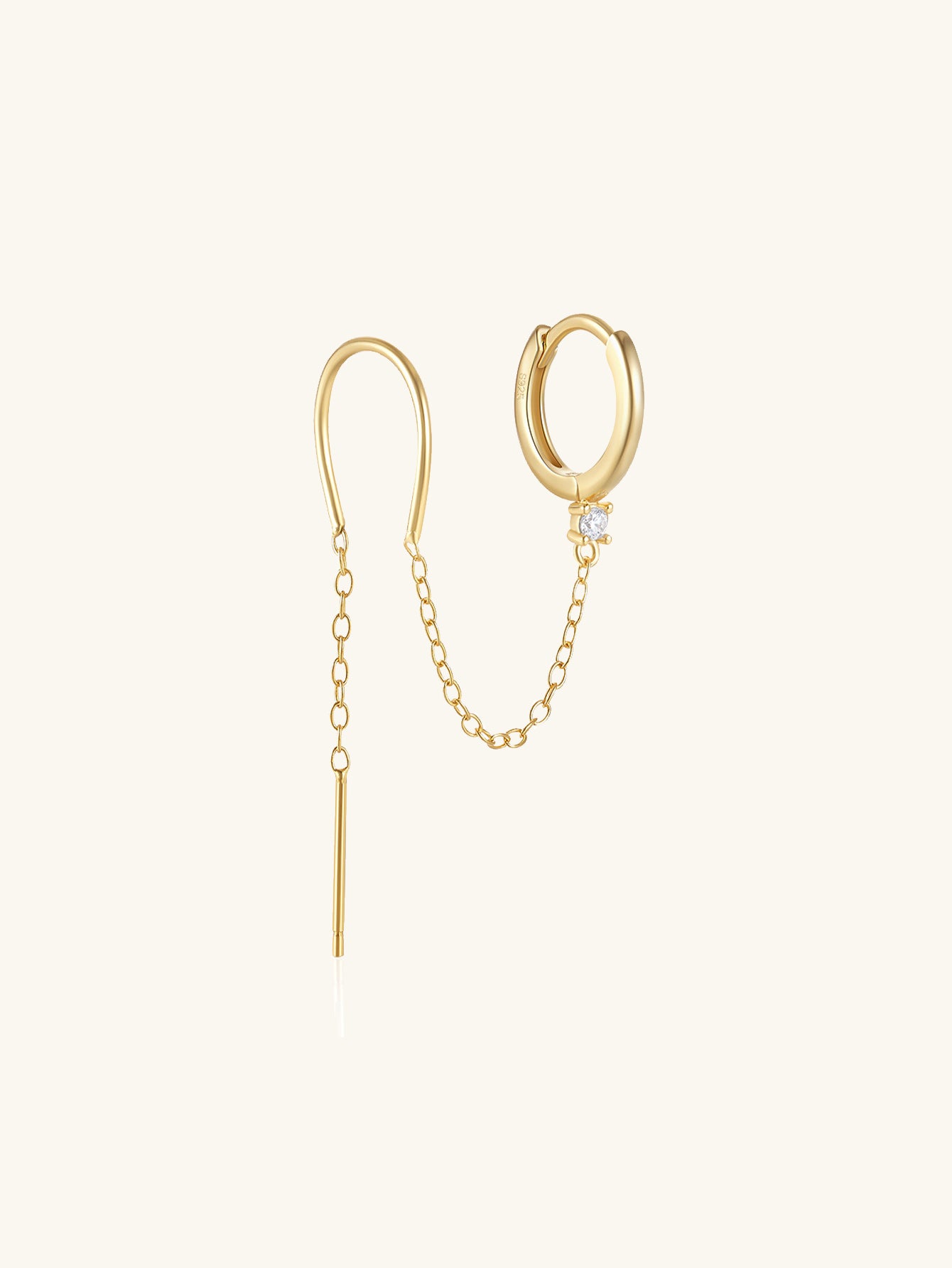 Olara S925 Tassel Zircon Classic Threader Earrings-Olarajewelry
