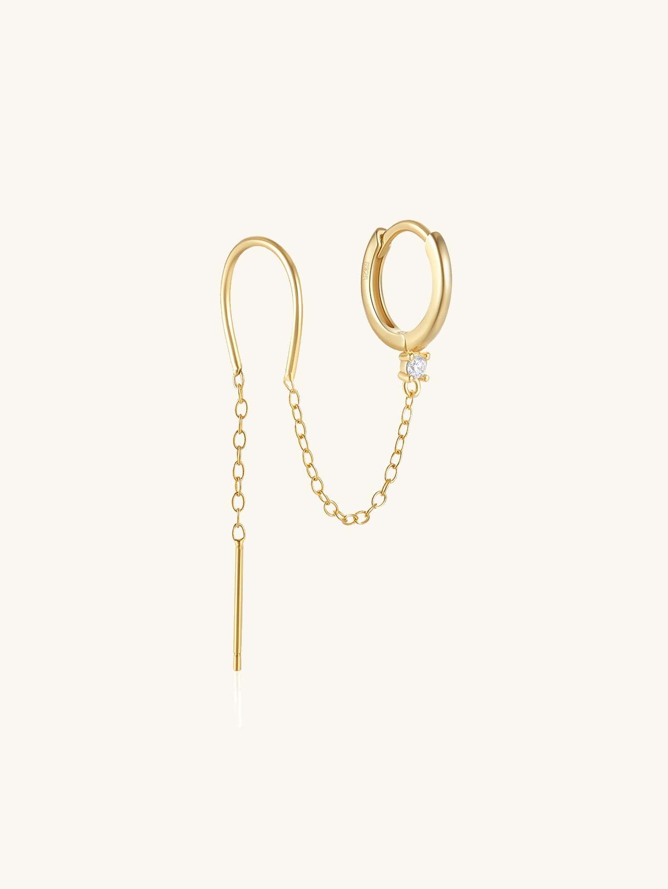 Olara S925 Tassel Zircon Classic Threader Earrings-Olarajewelry