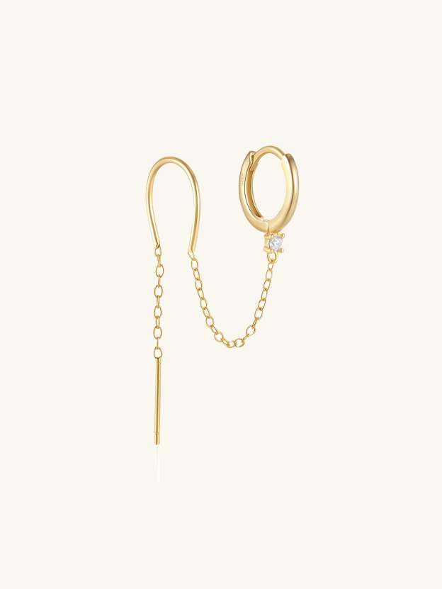Olara S925 Tassel Zircon Classic Threader Earrings-Olarajewelry