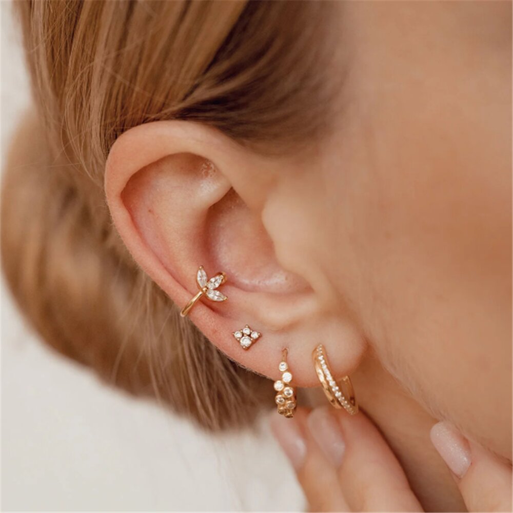 S925 Marquise Zircon Ear Clip Earring-Olarajewelry