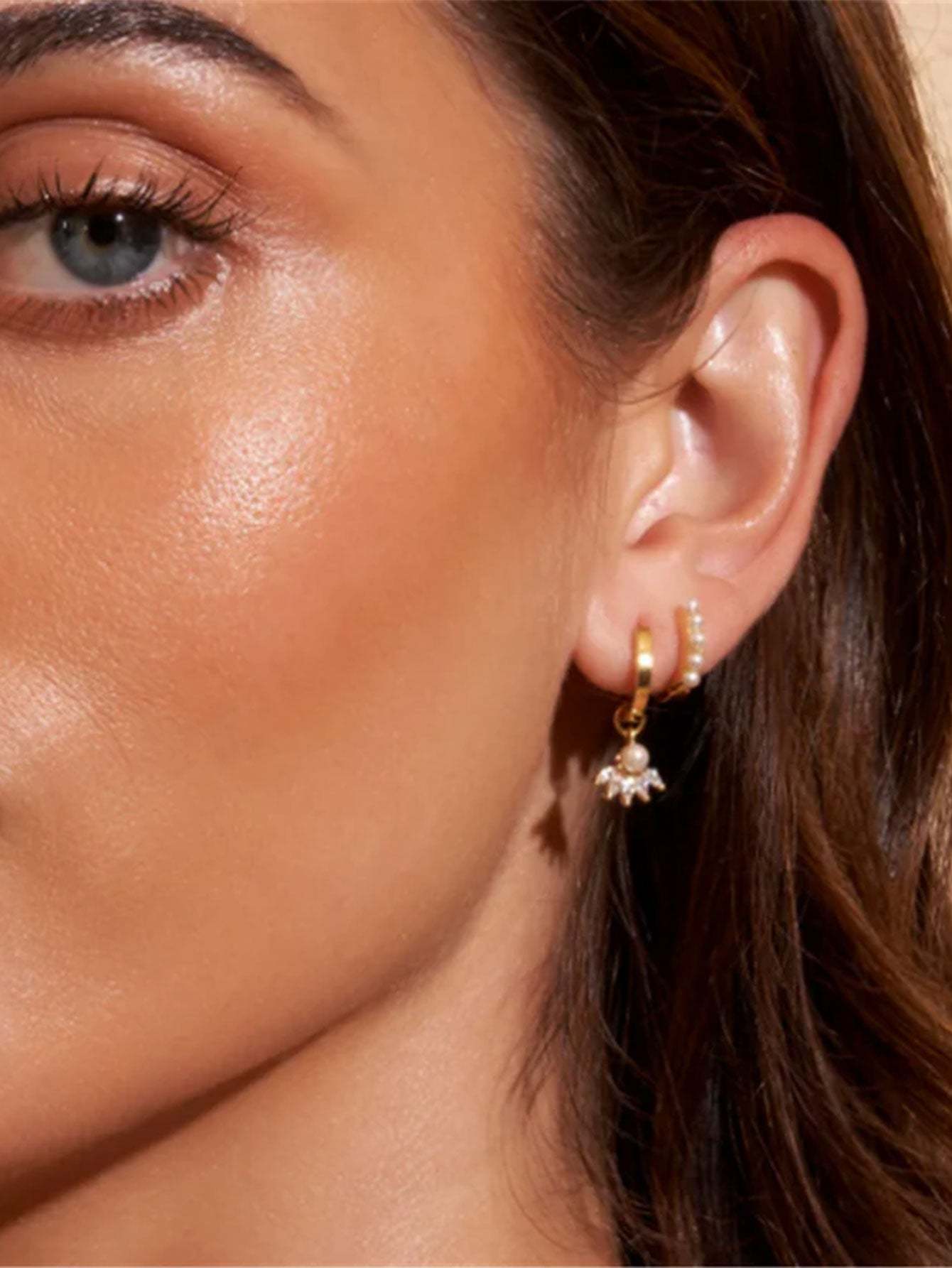 S925 Chain Flower Zircon Earrings-Olarajewelry