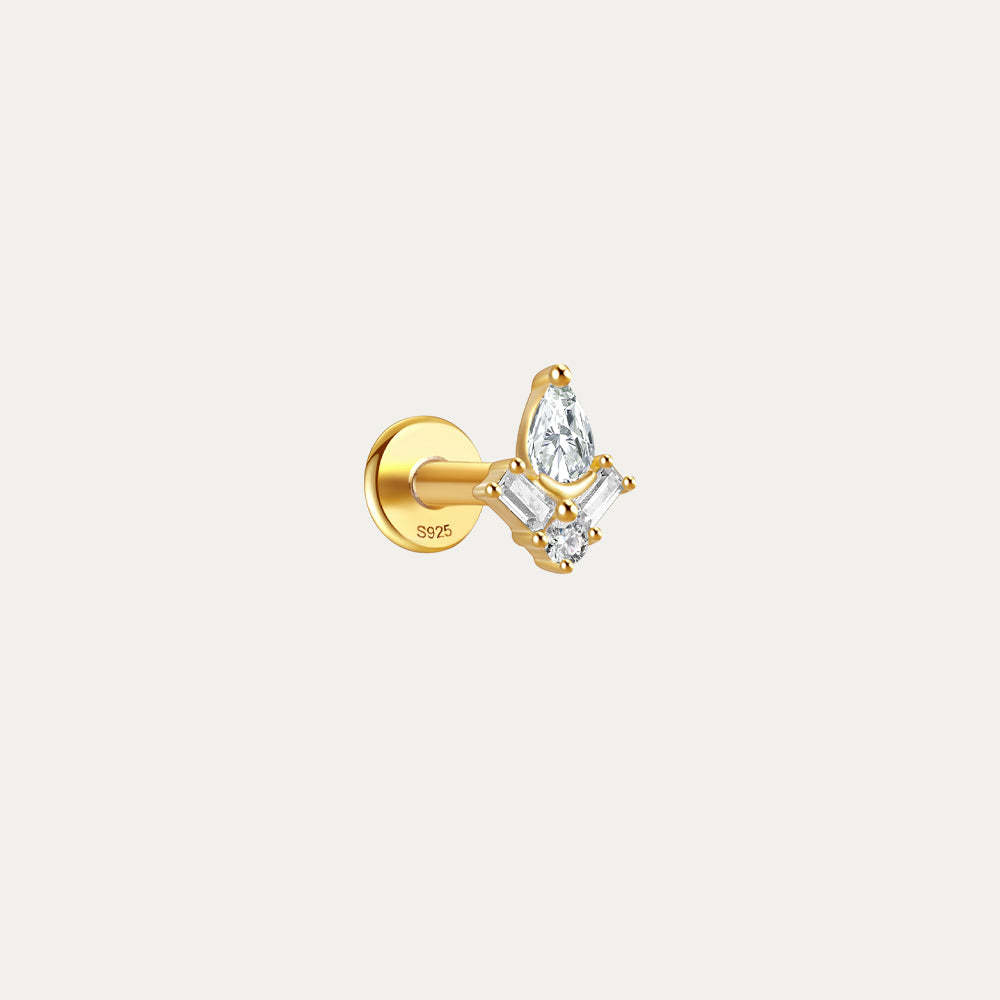 Crown Flat End Ear Piercing Stud Set-Olarajewelry