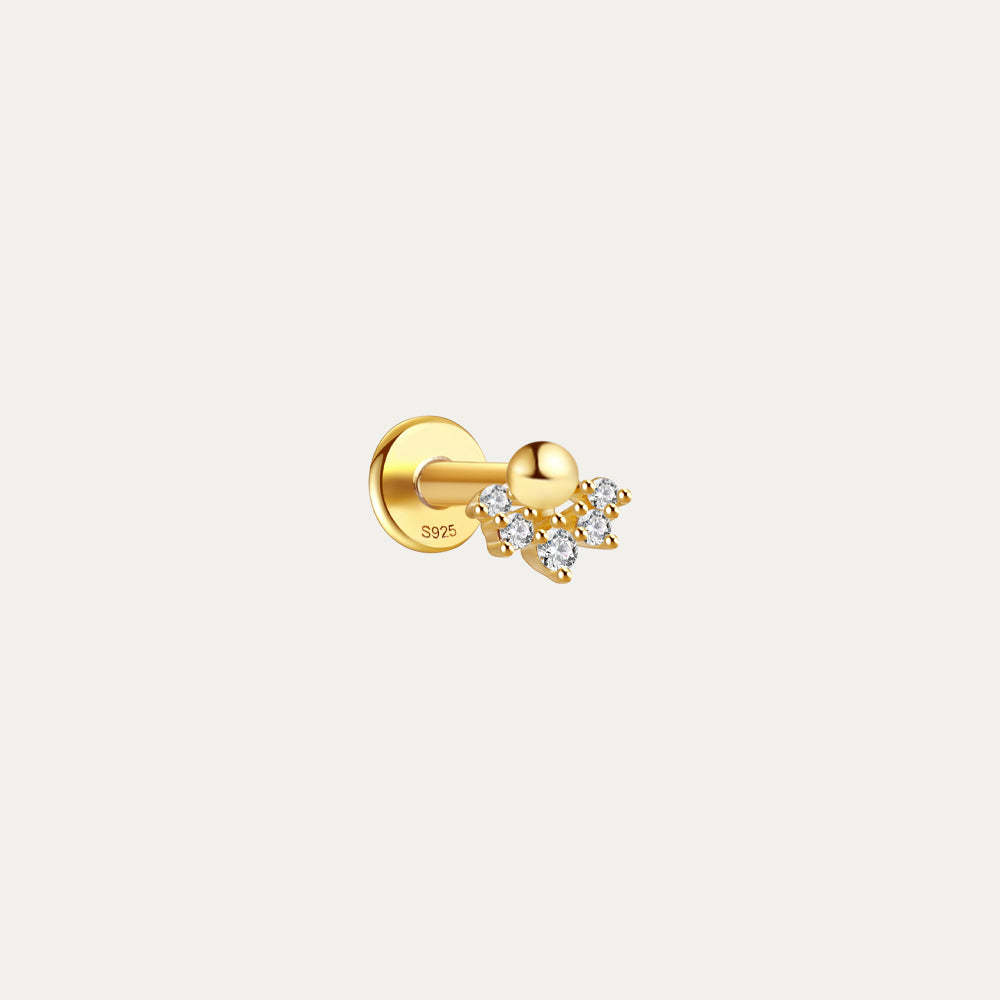 Crown Flat End Ear Piercing Stud Set-Olarajewelry