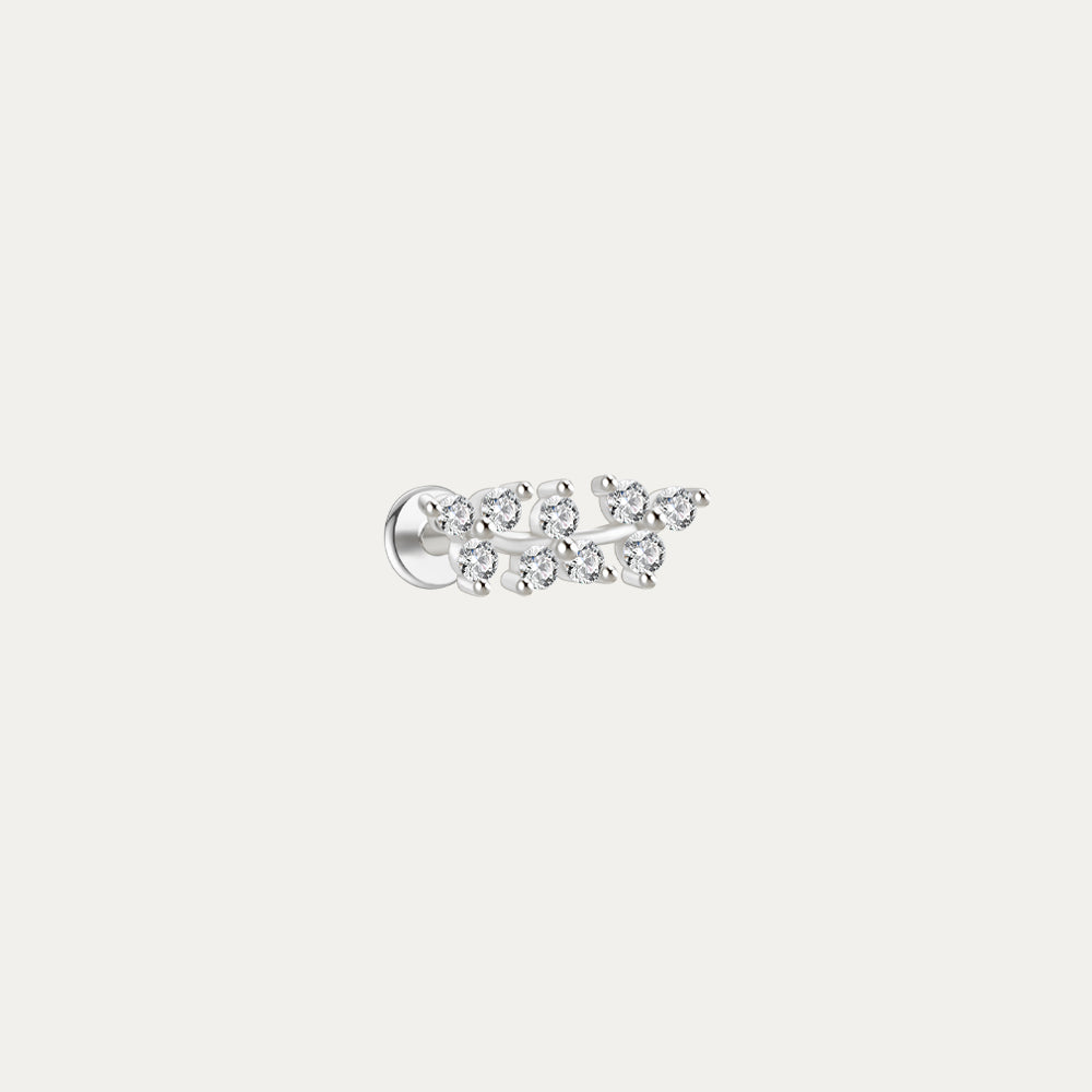 S925 Cluster Flowers Zircon  Ear Piercing Stud-Olarajewelry