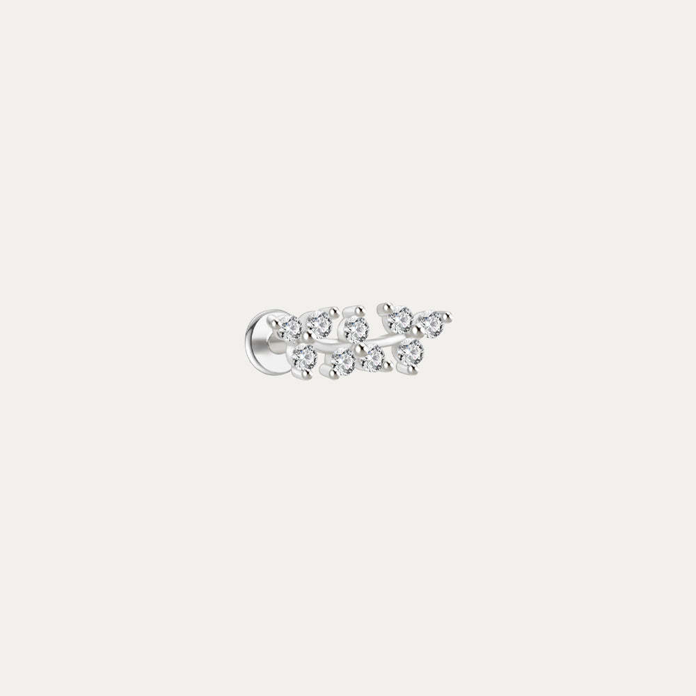 S925 Cluster Flowers Zircon Ear Piercing Stud-Olarajewelry