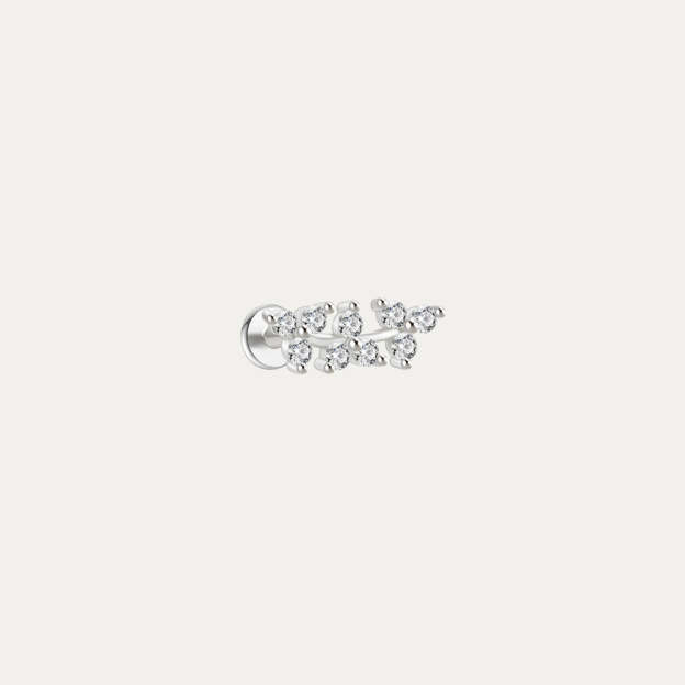 S925 Cluster Flowers Zircon  Ear Piercing Stud-Olarajewelry