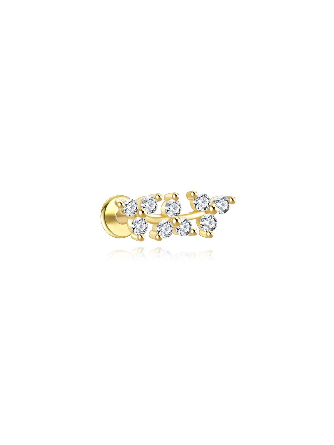 S925 Cluster Flowers Zircon Ear Piercing Stud-Olarajewelry